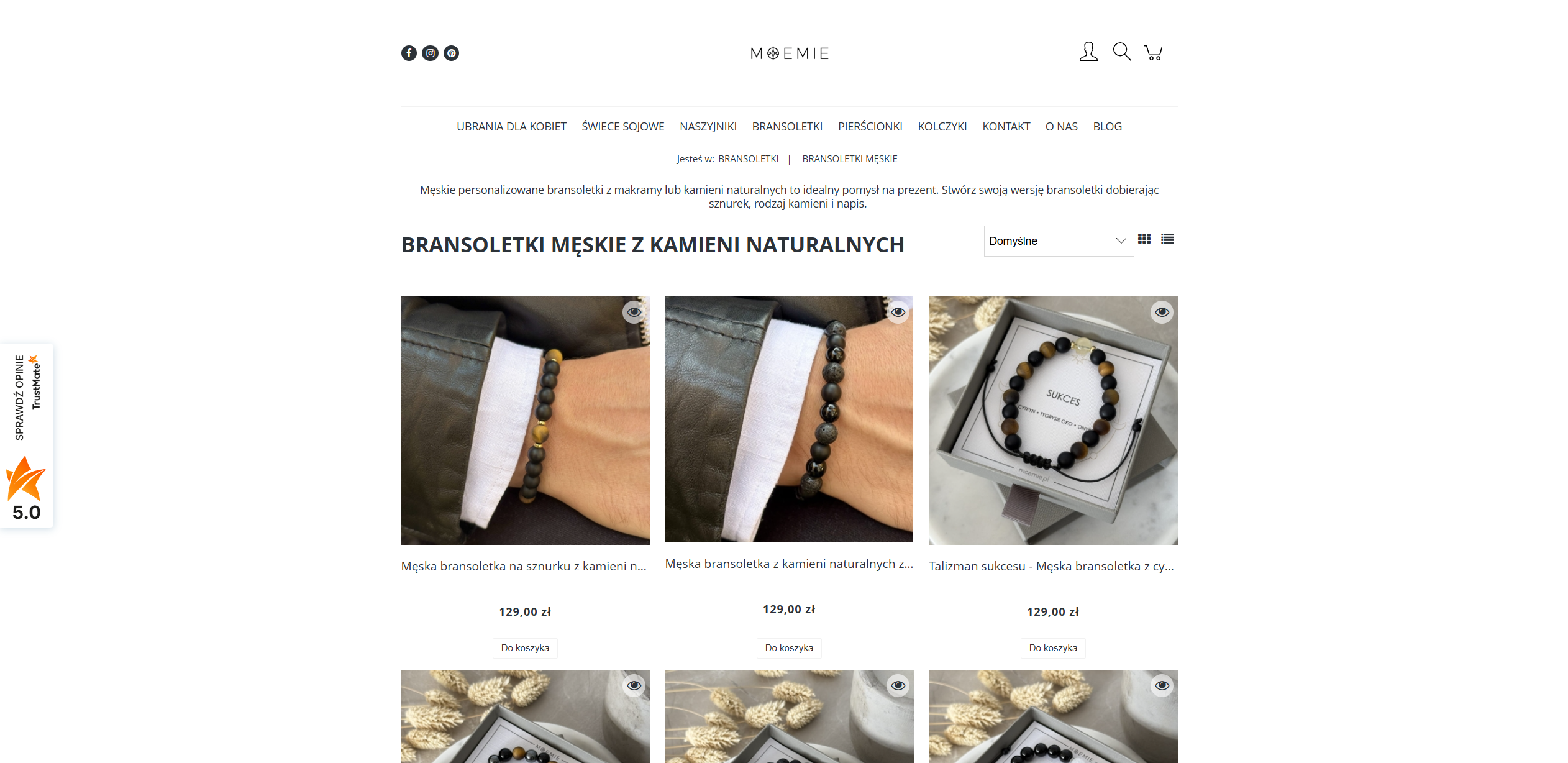 Bransoletki męskie z kamieni naturalnych - prezent z charakterem dla niego