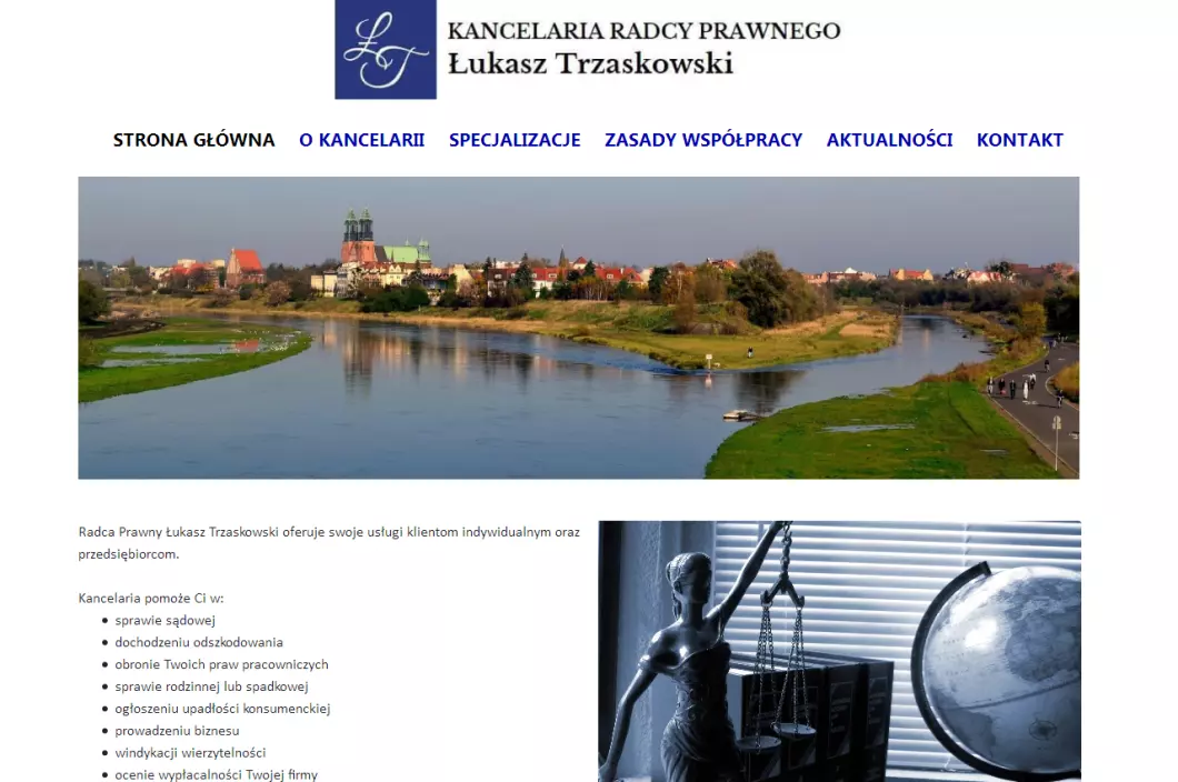 Zrzut ekranu strony Kancelaria Radcy Prawnego Łukasz Trzaskowski