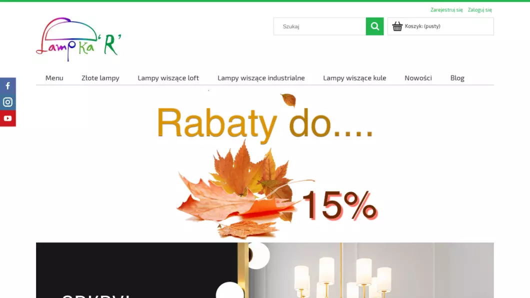 Zrzut ekranu strony Sklep z oświetleniem Częstochowa | Sklep internetowy Lampka R