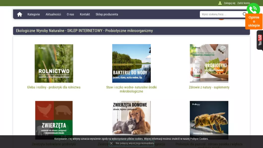 Zrzut ekranu strony Efektywne mikroorganizmy | Sklep internetowy MIKROBIOTYK