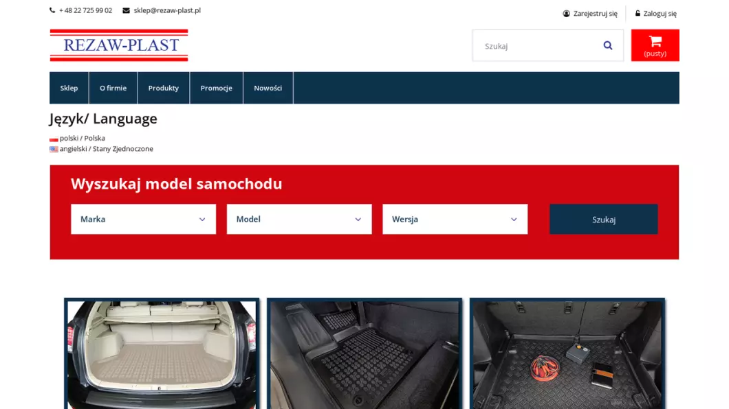 Zrzut ekranu strony REZAW-PLAST